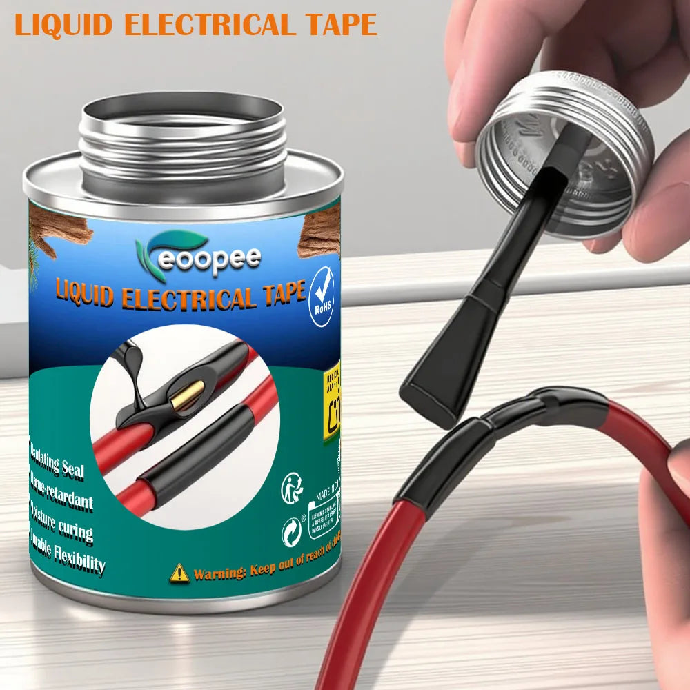 200ml Waterproof Liquid Electrical Tape Insulating Repair Paste Fix Line Glue For Wires And Cables Home Use Quick Drying Sealant