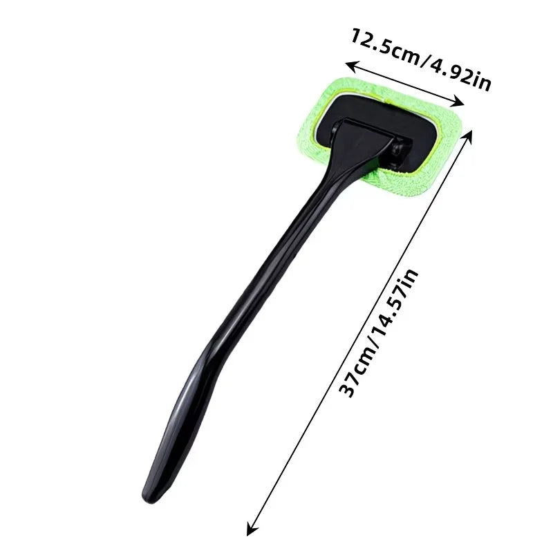 5Pcs Car Cleaning Set, Windshield Cleaning Tool, Reusable Cloth Pads, Car Interior Window Cleaning Rod, Car Wiper Brush