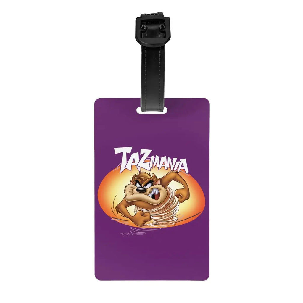 Custom Cartoon Anime Taz Tasmanians Devils Luggage Tag Travel Bag Suitcase Privacy Cover ID Label