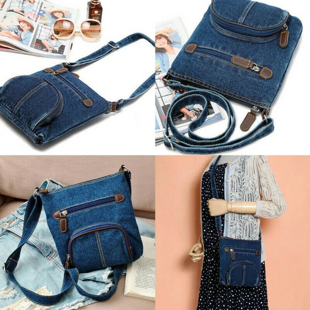 New Messenger Cross Denim Shoulder Bag Casual Bag Casual Purse Women Handbag