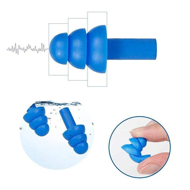 4/8pcs, Peaceful Sleep & Focus: Reusable Silicone Ear Plugs - Comfort-Fit for Swimming, Learning & Noise-Cancelling