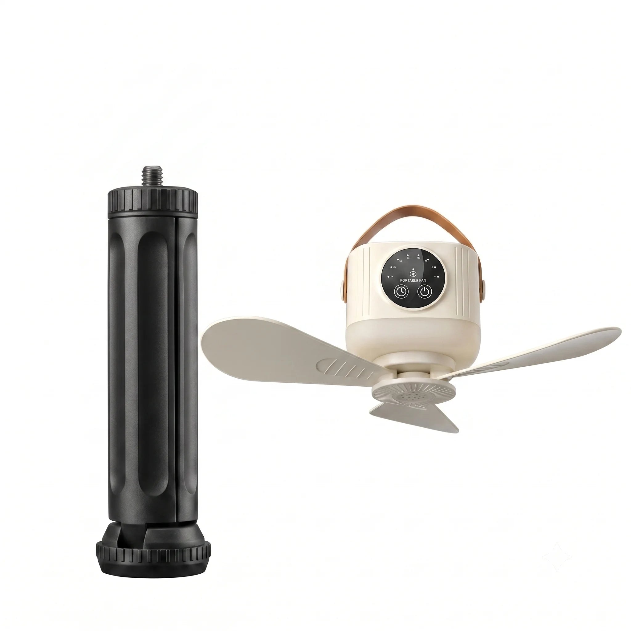 Portable Hanging Ceiling Fan with LED Light & Mosquito Repellent, Remote Control 12H Timing Mini Cooling Fan, Rechargeable Tent