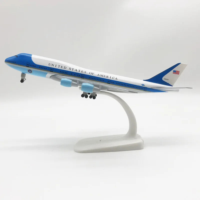 16cm/20cm Model Air Force One B747 Diecast Alloy Airplane Airlines Airways Aircraft  With Stand Landing Geer Collection Display