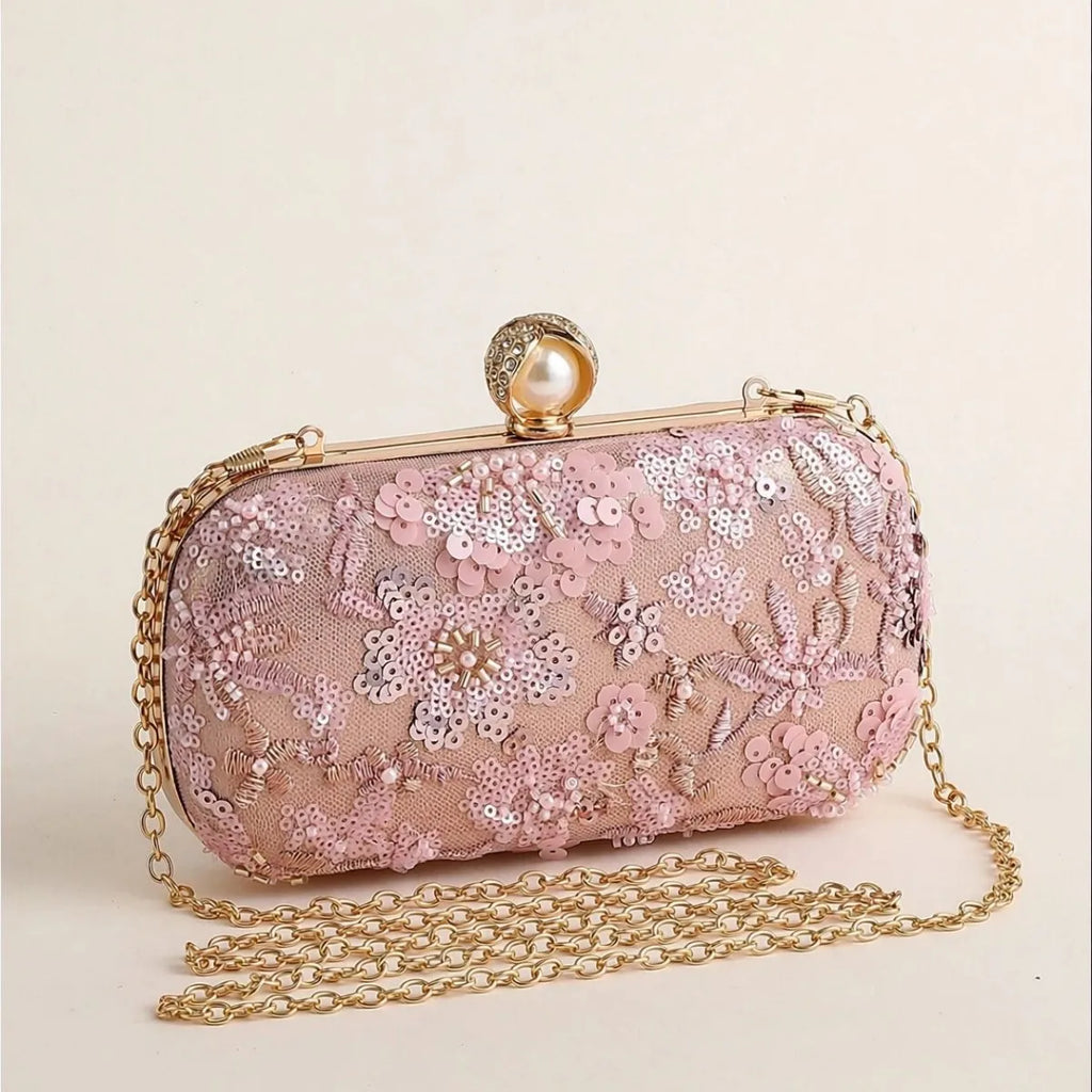 New embroidered dinner bag light luxury fashion handbag handmade beaded banquet bag women's small fragrance can be replaced
