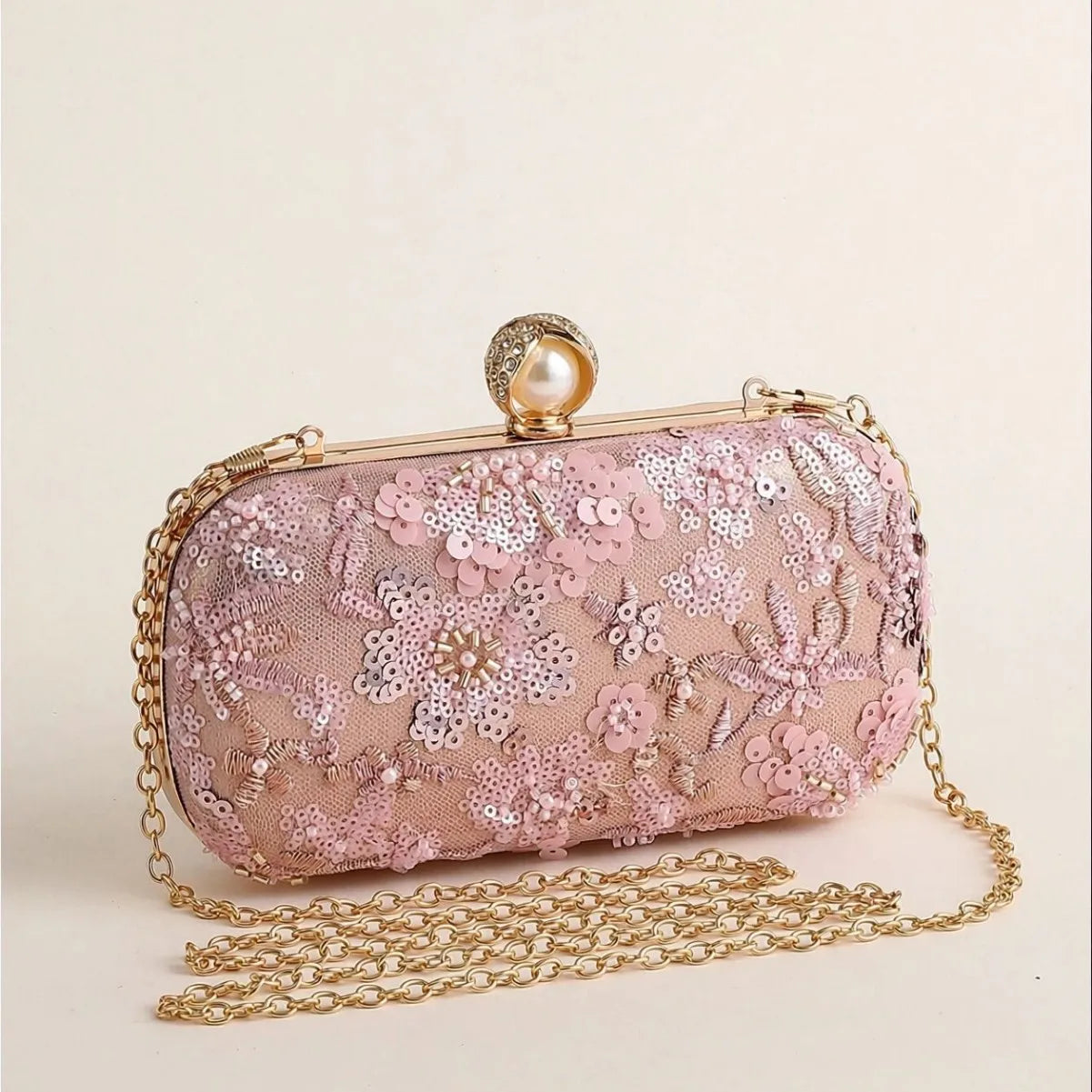 New embroidered dinner bag light luxury fashion handbag handmade beaded banquet bag women's small fragrance can be replaced