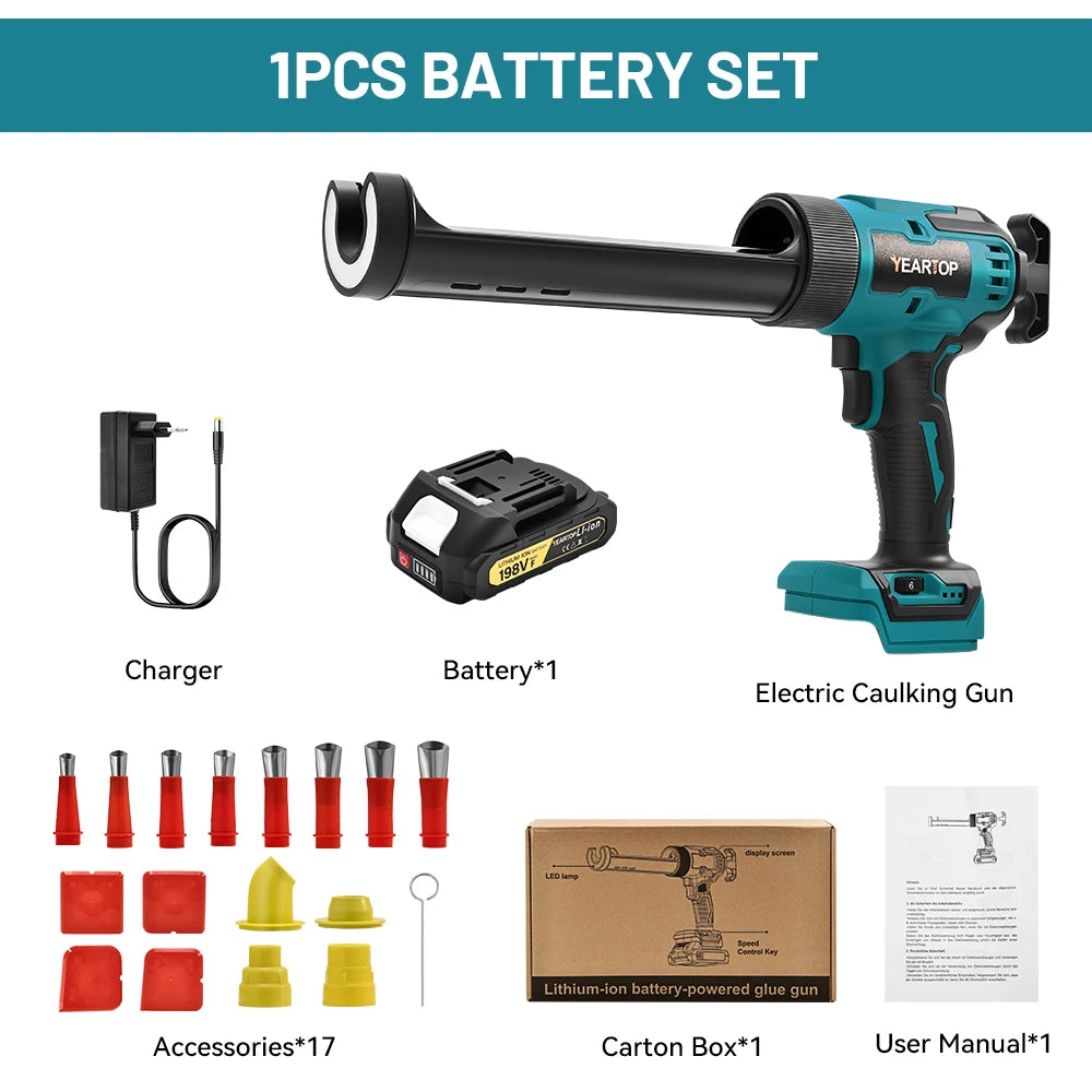 6 Speeds Electric Glue Gun Glass Glue Silicone Gun Caulking Gun Electric Doors Windows Sewing Glue Tool for Makita 18V Battery