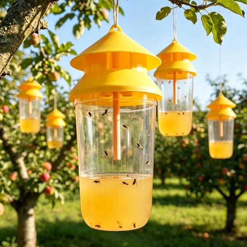 2/20x Fruit Fly Trapper with Attractant Hanging Fly Traps Bottles Non-Toxic Reusable Catcher Multipurpose Kitchen Yard Pest Tool