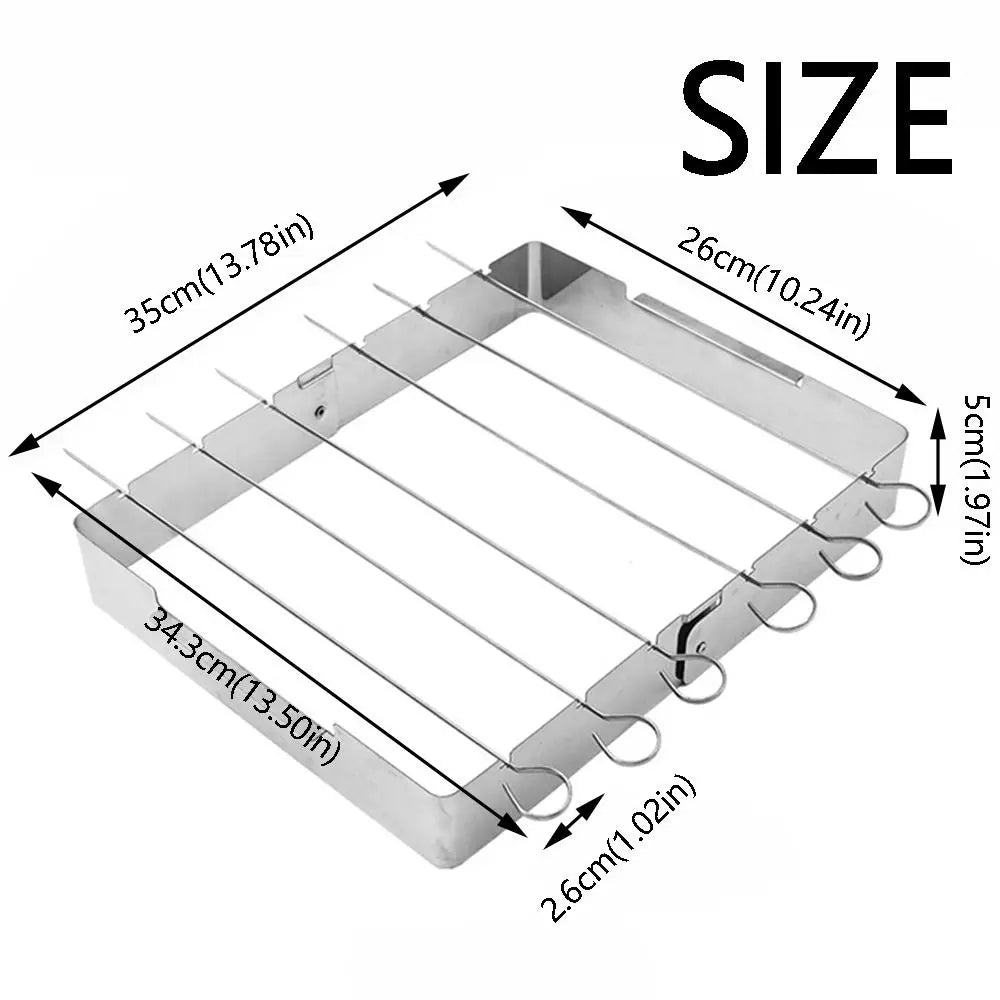 Creative BBQ Skewer Rack Set Stainless Steel Foldable BBQ Grill Rack Sturdy Grill Skewers Outdoor Grill Tools Birthday Party