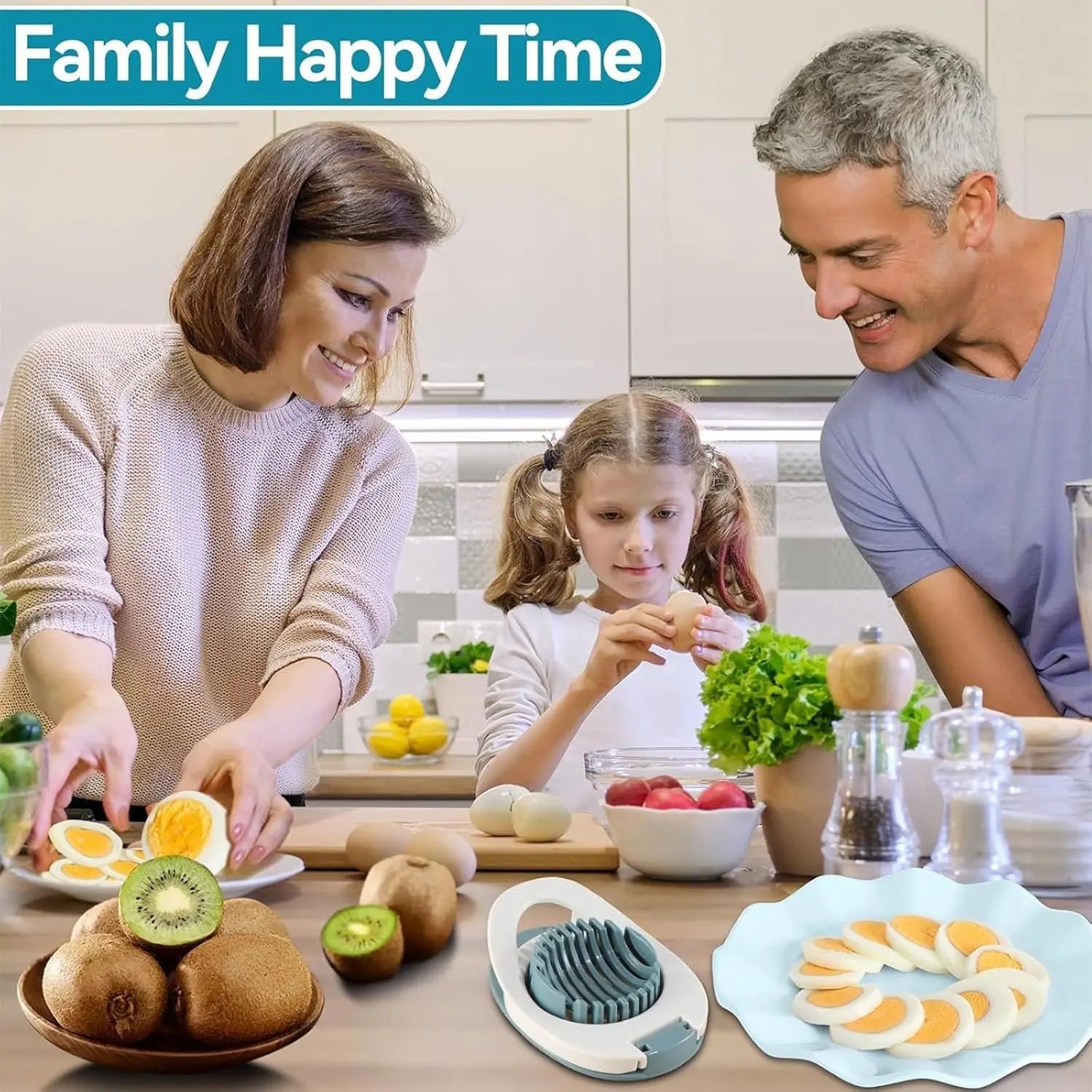 Multifunctional Egg Cutter 304 Stainless Steel Egg Slicer Fruit Salad Slicer Preserved Egg Separator Kitchen Gadget
