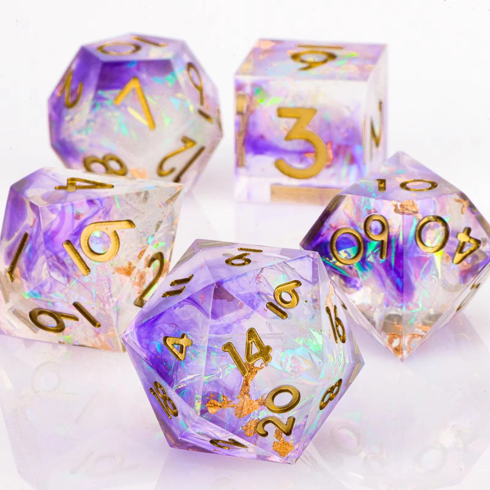 Dragon Eye Dice Set with Full Liquid Core & Sharp Edge | for D&D, Pathfinder RPG | Metallic Resin Dungeon Master Dice | for Gift