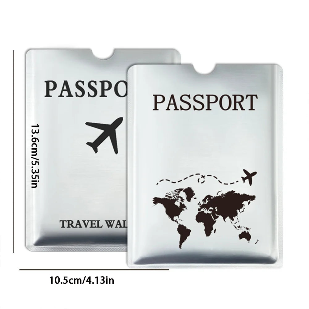 Aluminum foil passport protective case, anti-magnetic and anti-theft brush, laser aircraft version passport holder A-DH