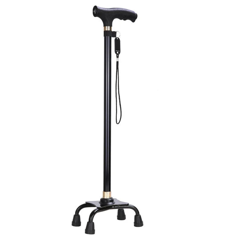 Non-slip Walking Sticks For The Elderly Retractable Aluminum Alloy Multifunctional Cane With Led Light Old Men Crutch