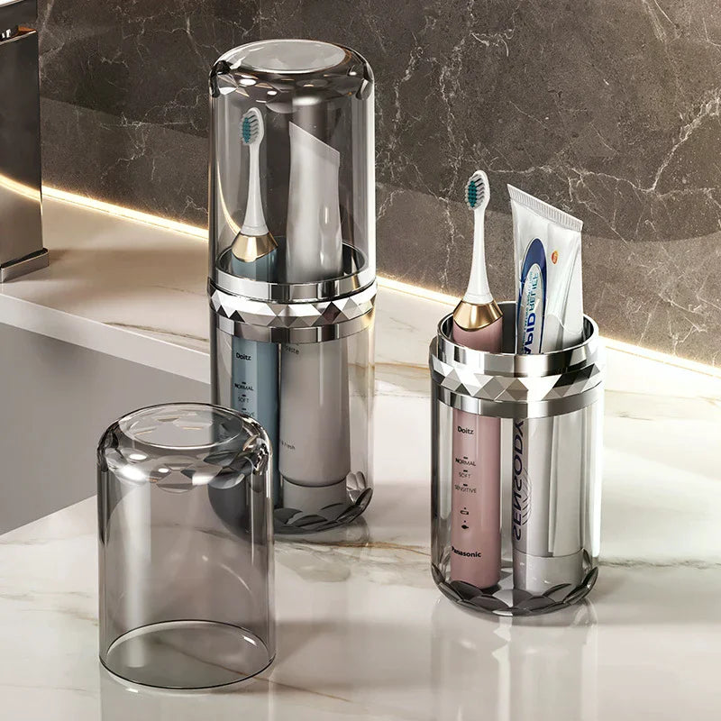 Accessory Toothpaste Toothbrush Holder Travel Bathroom Organizer Portable Wash Cup Storage Box Plastic Brush Mouthwash