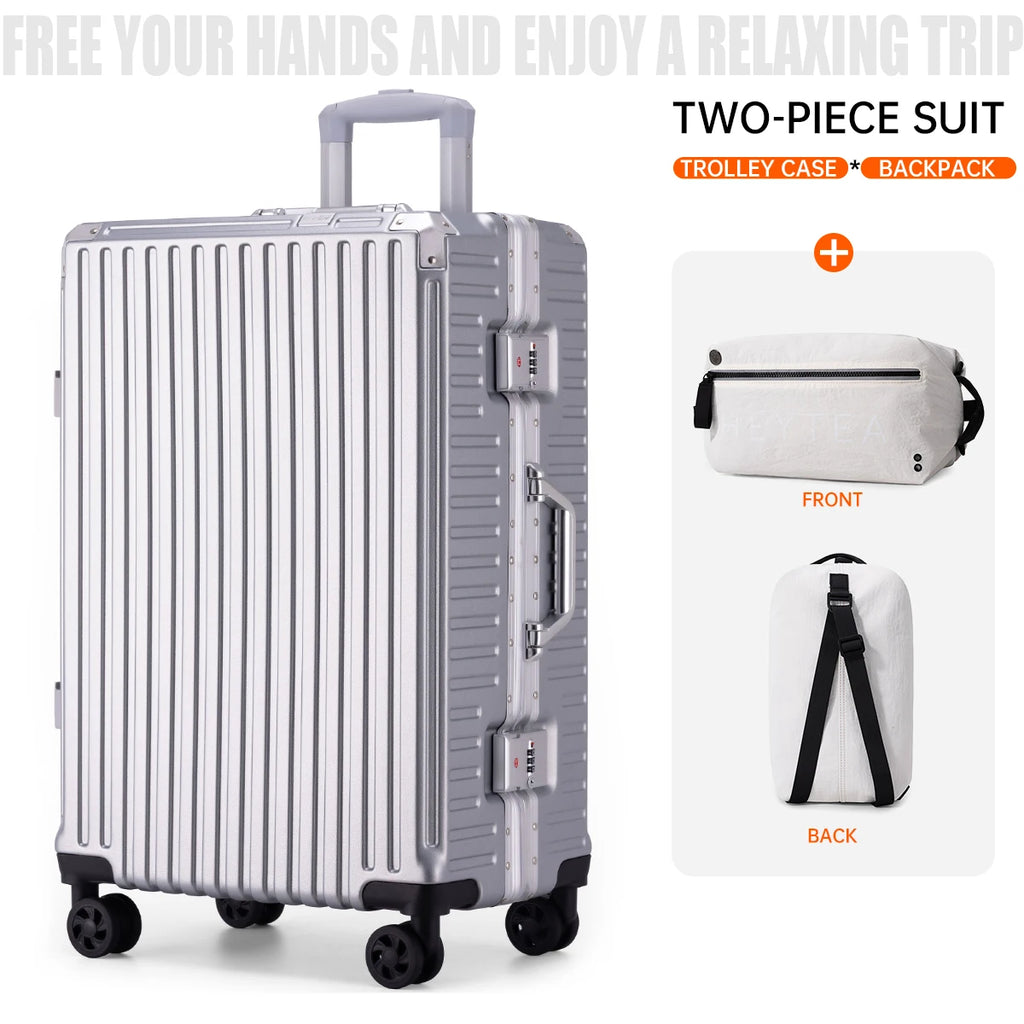 Large-Capacity Suitcase, Trolley Case, Carry-On Luggage, Sturdy and Durable, Suitable for Students, Unisex, Can Be Paired with a Multifunctional Backpack, Work Bag