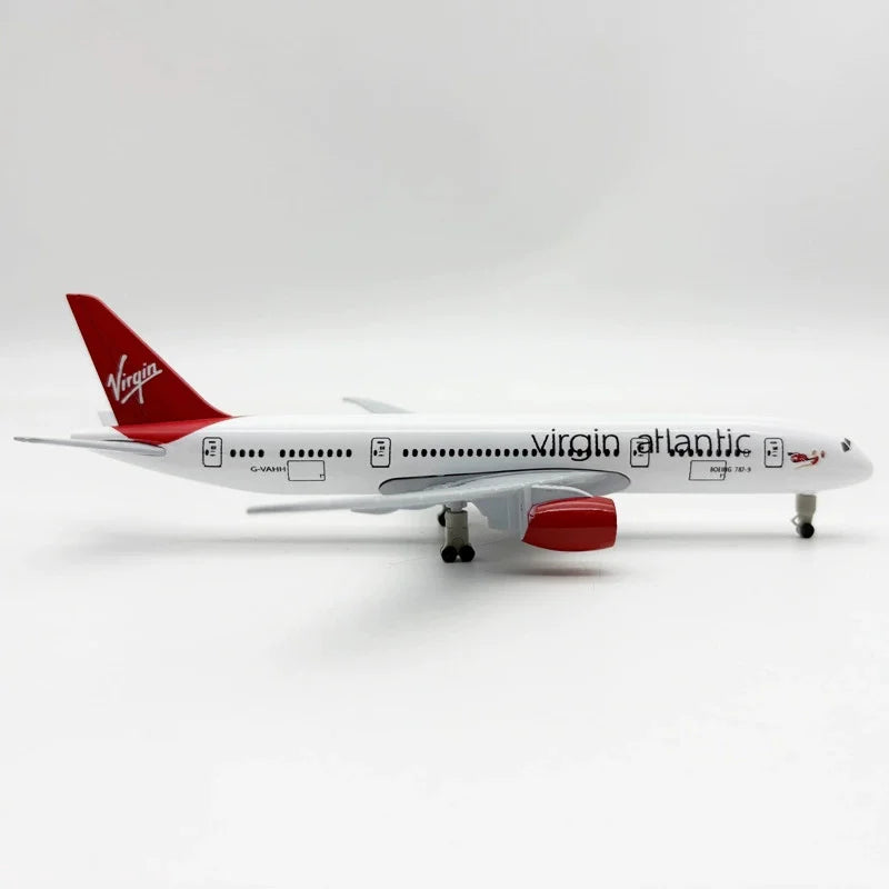 20cm Virgin Atlantic B787 Airline Model Plane Alloy Metal Die-Cast Airplane Souvenir Hobby Collection Toy Planes Scale Aircraft