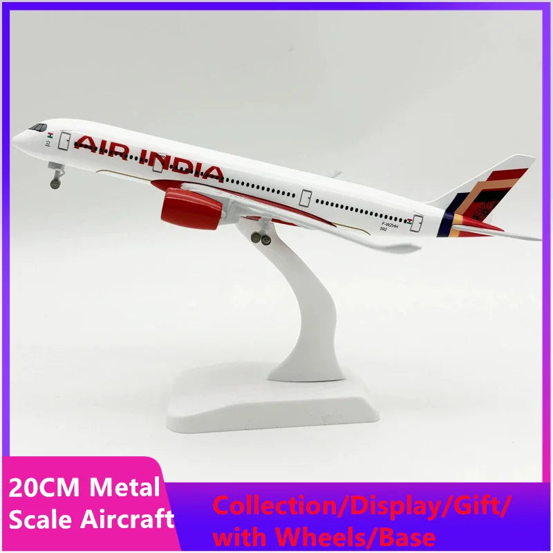 Replica Diecast Air India Airlines 20cm A350 Model 350 Metal Aircraft Airplane Plane Aircraft Alloy Material 1:400 Model Toy