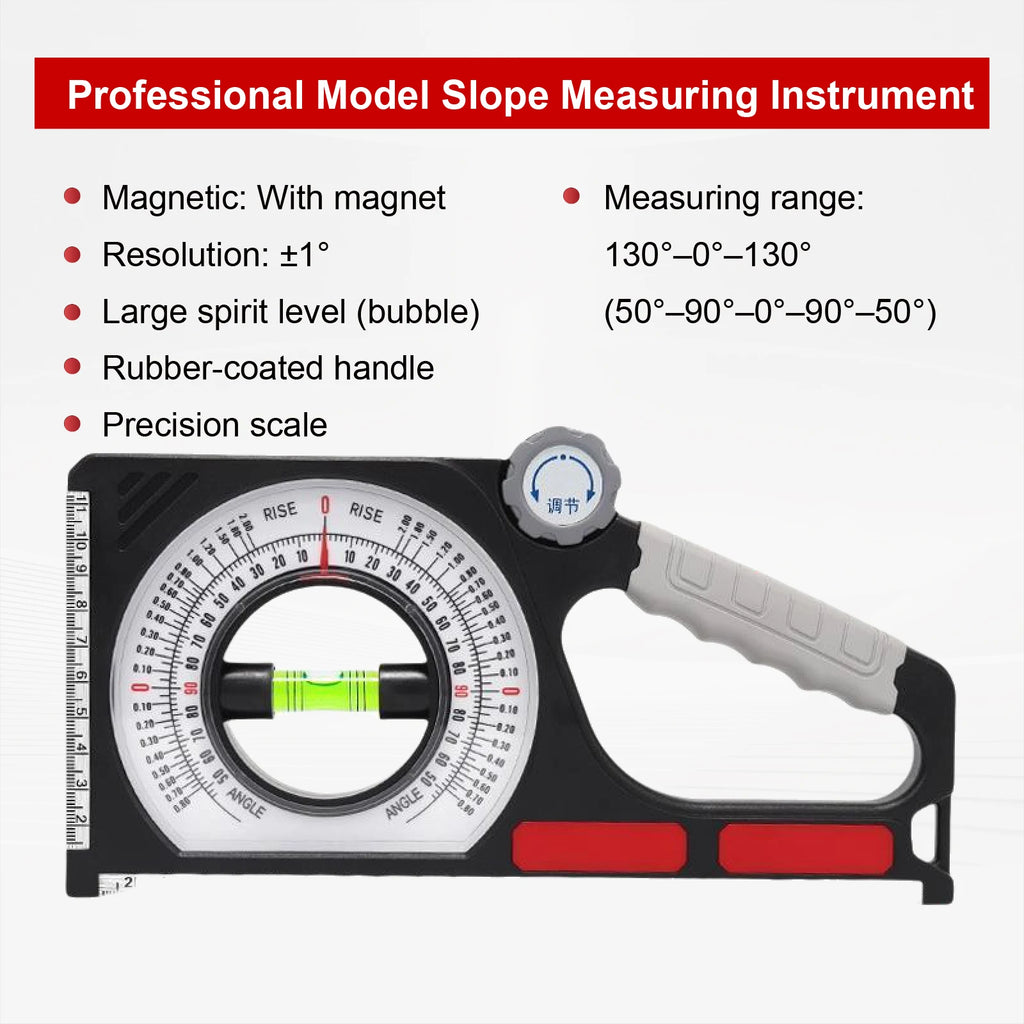 MS130 Angle & Slope Measuring Instrument Digital Angle Finder Magnetic Protractor for Industrial Pipe Alignment