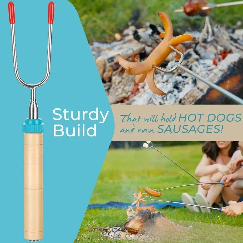Marshmallow Roasting Sticks Bulk Smores Skewers Hot Dog Camping Skewers Accessories Extendable Forks Bbq Tools Smores Sticks