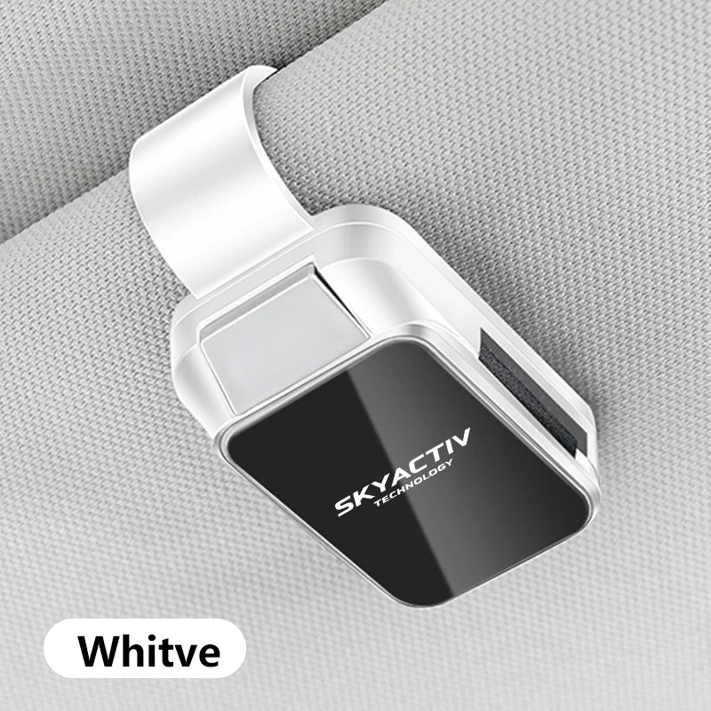 SKYACTIV LOGO For Mazda Axela 3 6 CX-30 CX-5 CX-9 MX-5 CX-8 Car Sun Visor Glasses Case Storage Wear-Resistant Sunglasses Holder