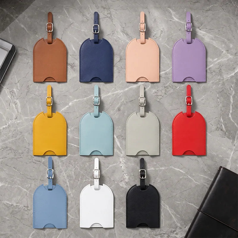 1PC PU Leather Luggage Tag Women Men Fashion Travel Accessories Suitcase Tags Name ID Address Lable Bag Tags for Luggage