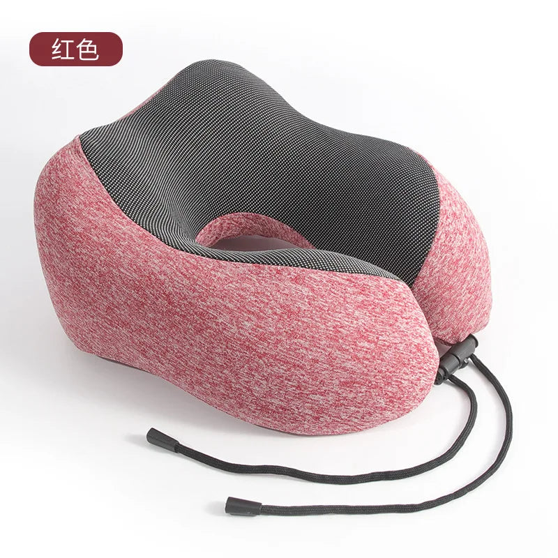 Memory Foam U Shaped Neck Cushion Adjustable Fastener Travel Rest Pillow For Flight Train Road Trip Daily Office Rest Gift