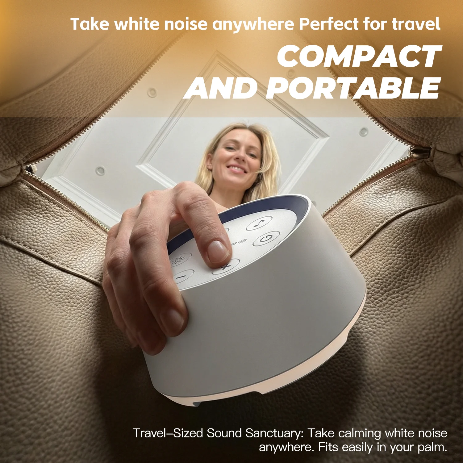 Portable White Noise Machine for Adults 30 Soothing Sounds Night Light Timer Rechargeable Sleep Aid for Meditation Relaxation