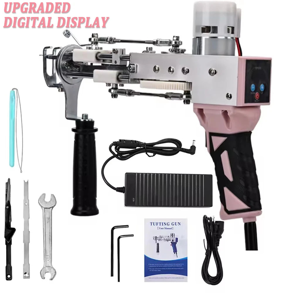 Tufting Gun 2 in 1 Set Electric Carpet Tufting Gun Electric Carpet Tapis Knitting Tufting Pistol Weaving Flocking Rug Machine