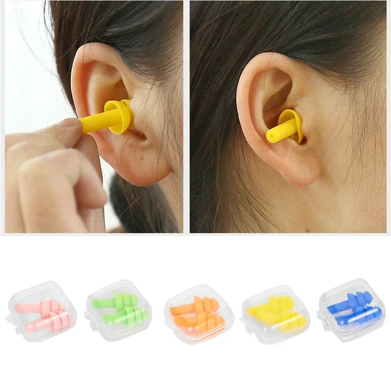 4/8pcs, Peaceful Sleep & Focus: Reusable Silicone Ear Plugs - Comfort-Fit for Swimming, Learning & Noise-Cancelling