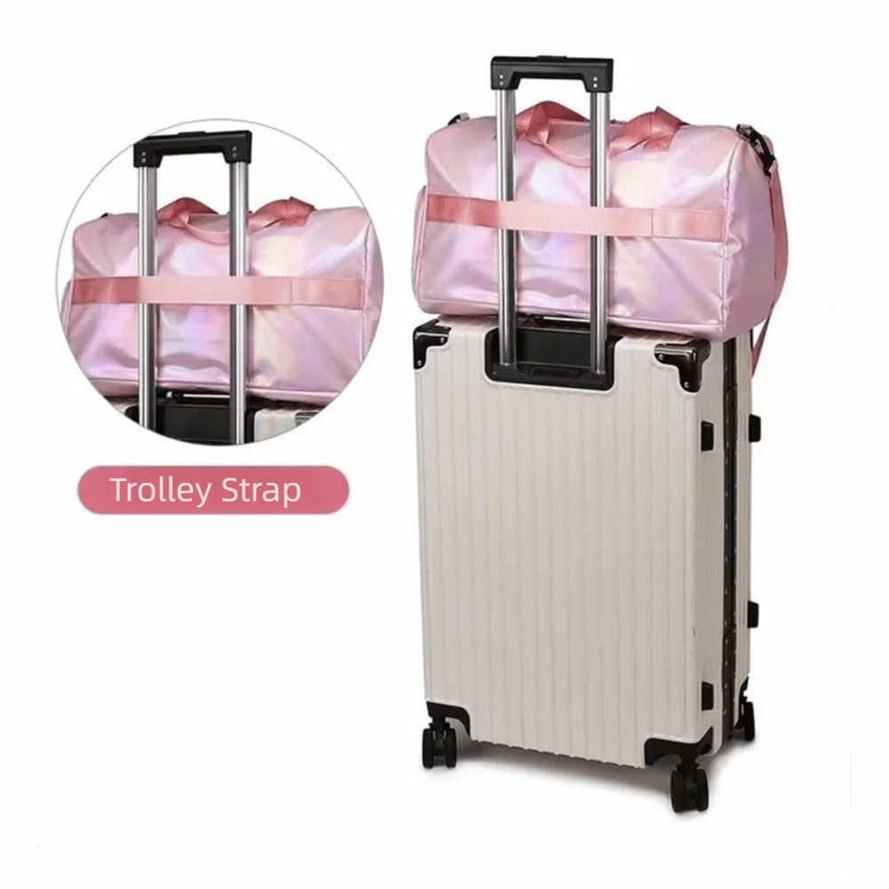 Pack Pearl Glossy Gym Bag Waterproof Large Capacity Fitness Training Handbag Carry-On Wet Dry Separation Travel Luggage Bag Yoga