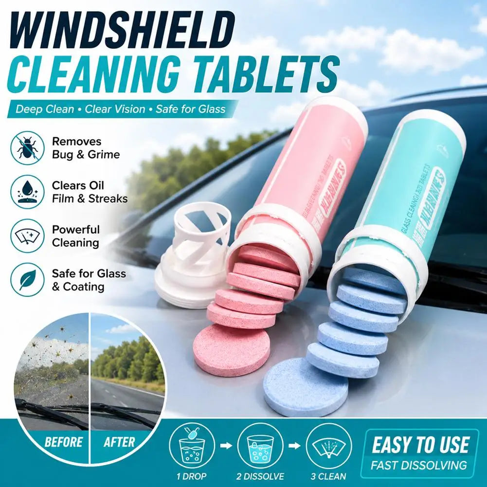 Solid Car Windscreen Cleaner Tablets Effervescent Washer Glass Cleaner Concentrated Wiper Detergent Auto Accessories
