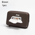 Car central armrest box leather tissue box for Jeep Grand Cherokee Wrangler Rubicon Renegade Patriot Compass Commander