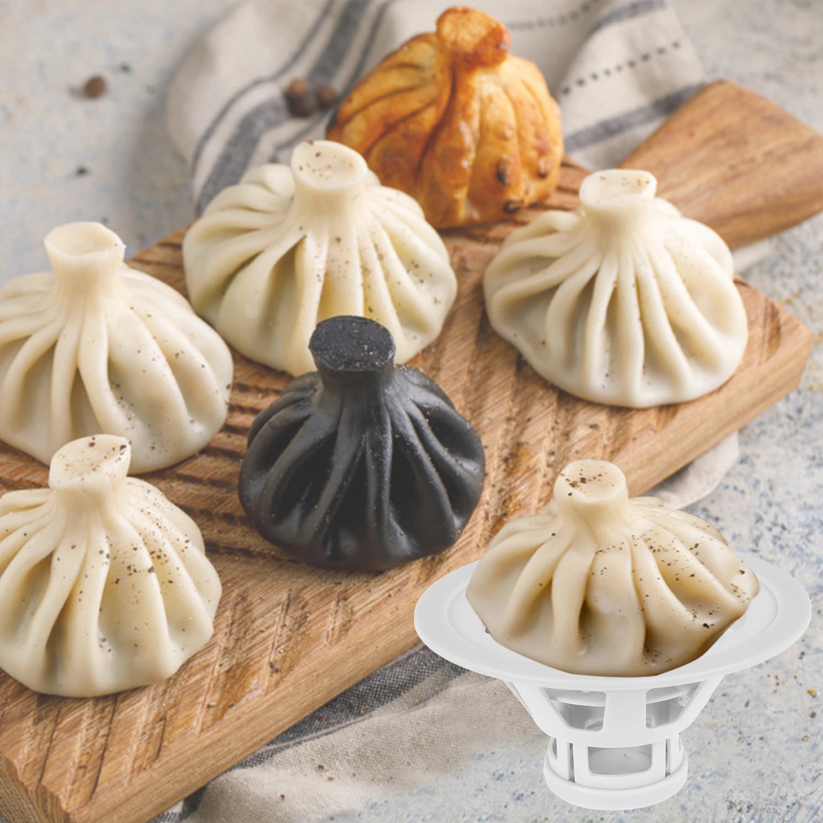 Flower Shaped Baozi Making Mould Flower Type Steamed Bun Simple Self-made Mold for DIY Kitchen Mold Handbanary Baozi Bun Mold