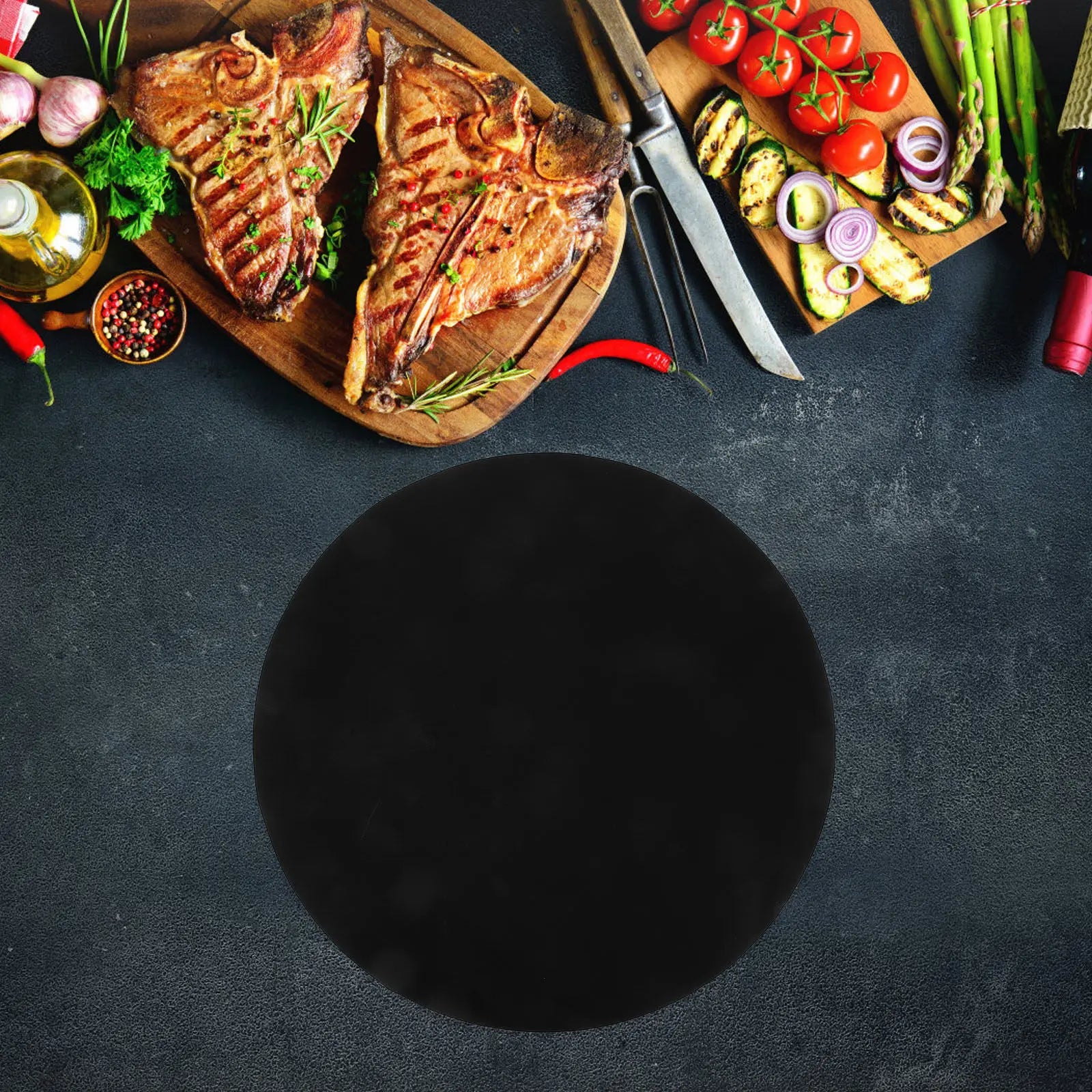 2Pcs 40Cm Bbq Pad Round Nonstick Heat Resistant Grilling Mat Lightweight Easy Clean for Fish Vegetables Bacon Kebabs
