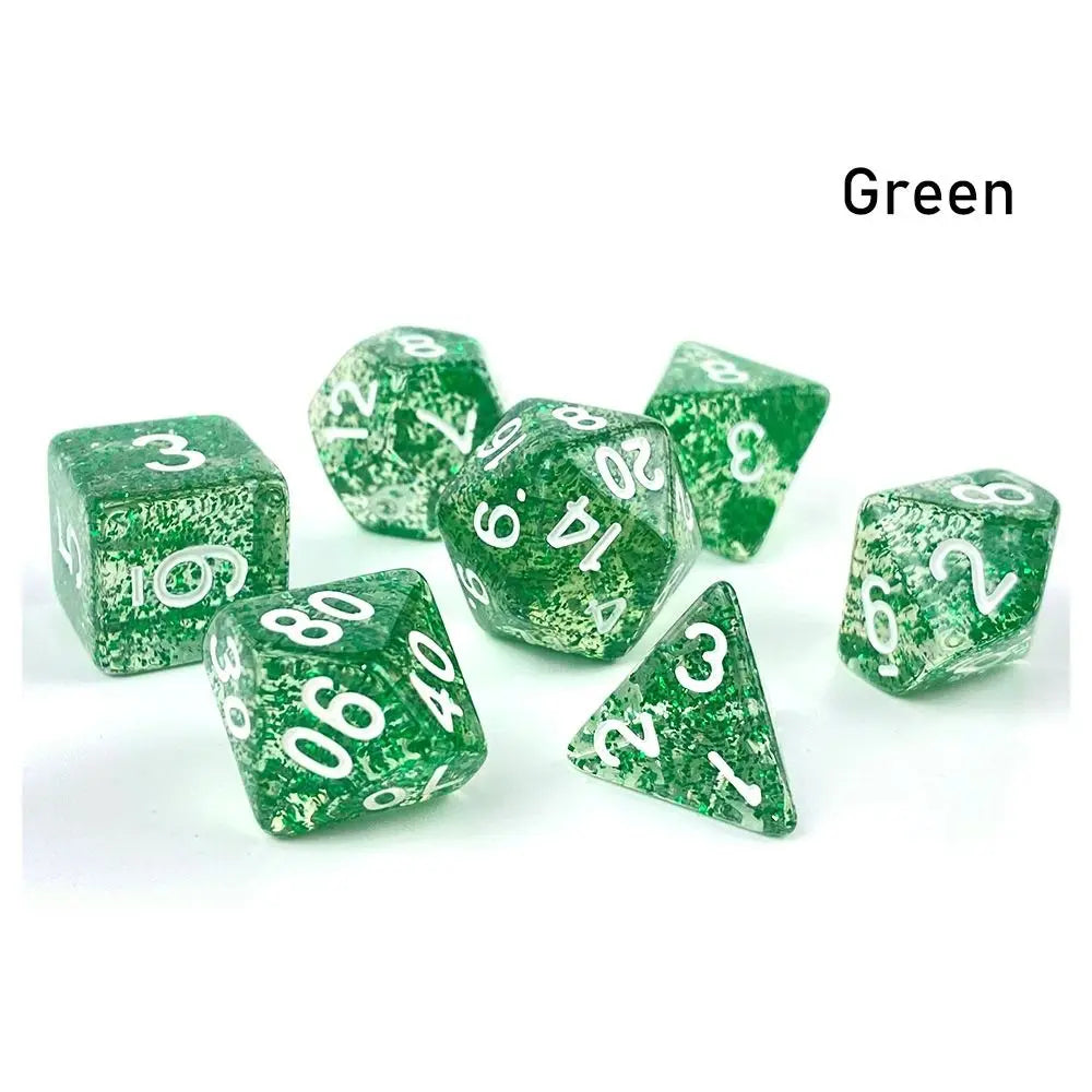 7Pcs Digital Dice Set Double Colors Acrylic Table Game Opaque Polyhedral Dices for DND Dice Tabletop Role-Playing Game Dice Gift