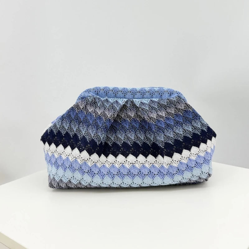 Bohemian Hand Crochet Knitted Clutch Bag, Moroccan Style Evening Party Purse, Vintage Women Woven Handbag Tassel Evening Clutch