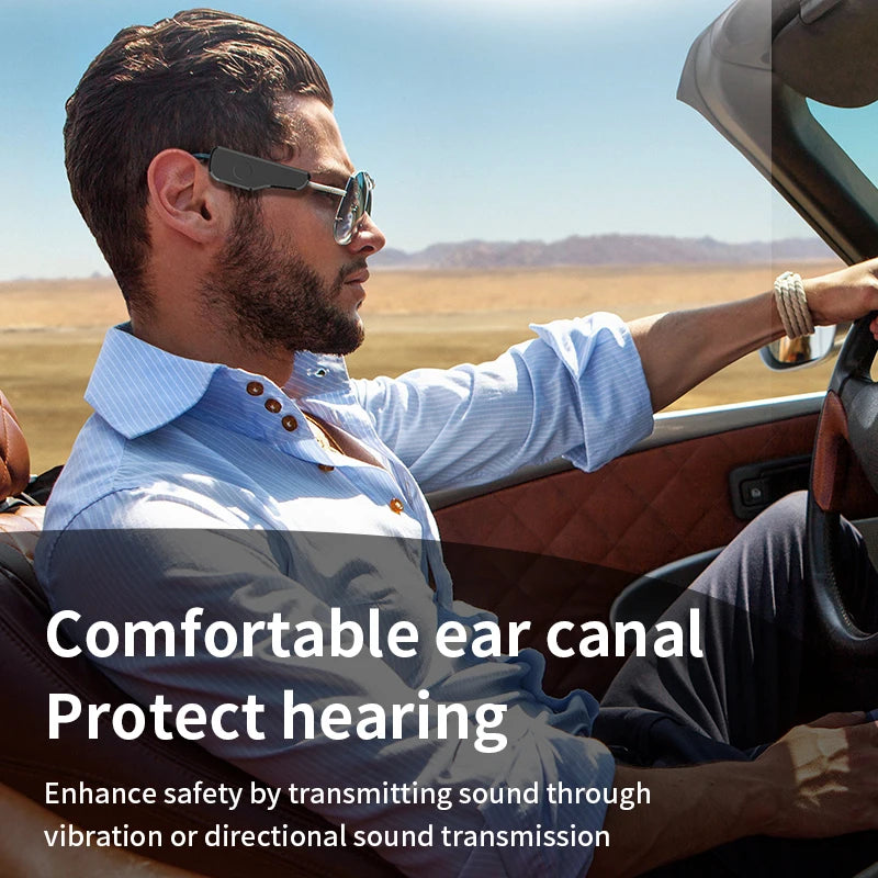 Wireless Headphones for External Glasses Headphones Bluetooth 5.3 Stereo Headset Noise Reduce Handsfree Call Touch Headset
