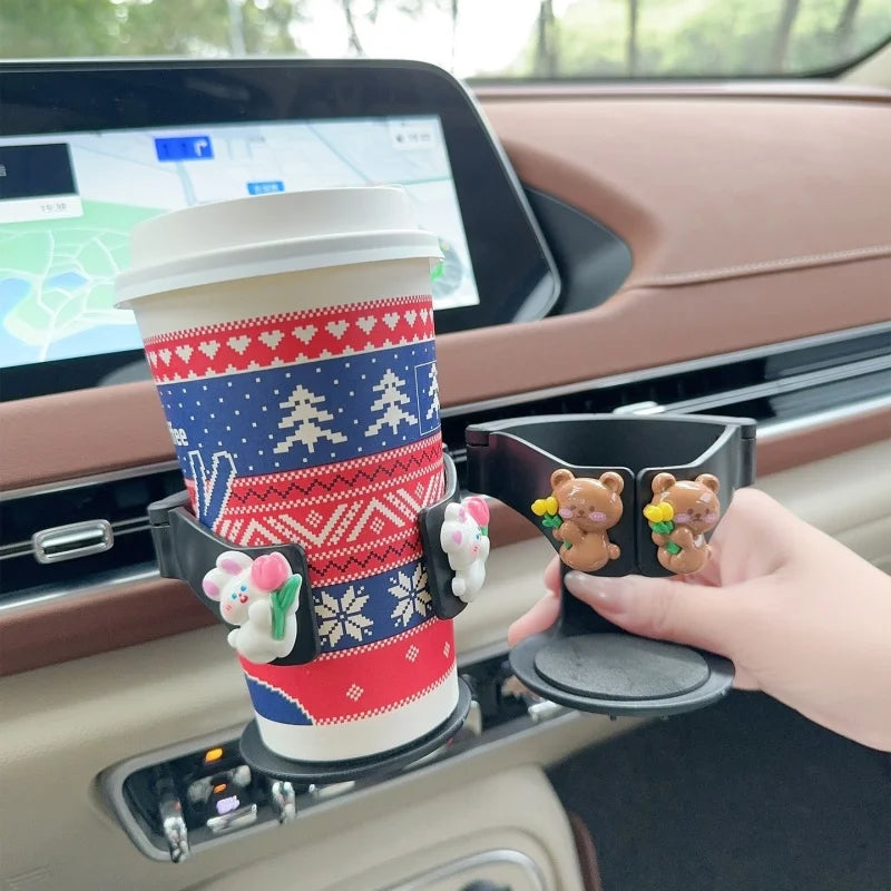 Multifunctional Car Cup Holder, Air Vent Mount Ashtray & Drink Tray, Universal Vehicle Cup Stand