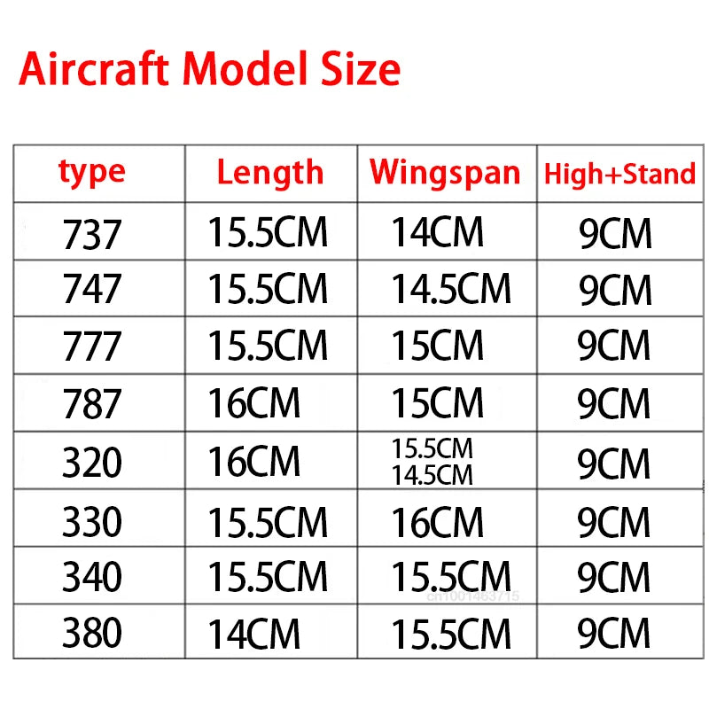 15CM Diecast Alloy A320 330 340 350 380 6Inch Airplane Model