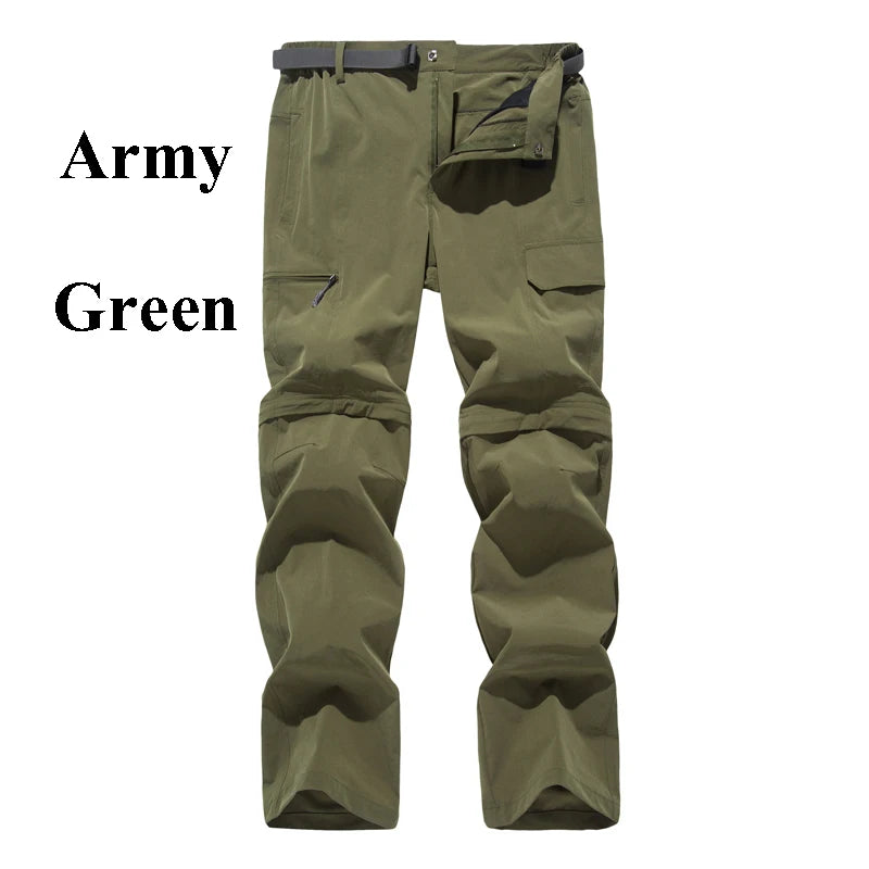 Fanuocetar Mens Removable Hiking Pants for Summer Quick Dry Camping Trekking Climbing Outdoor Scratch-resistant Stretch Pants