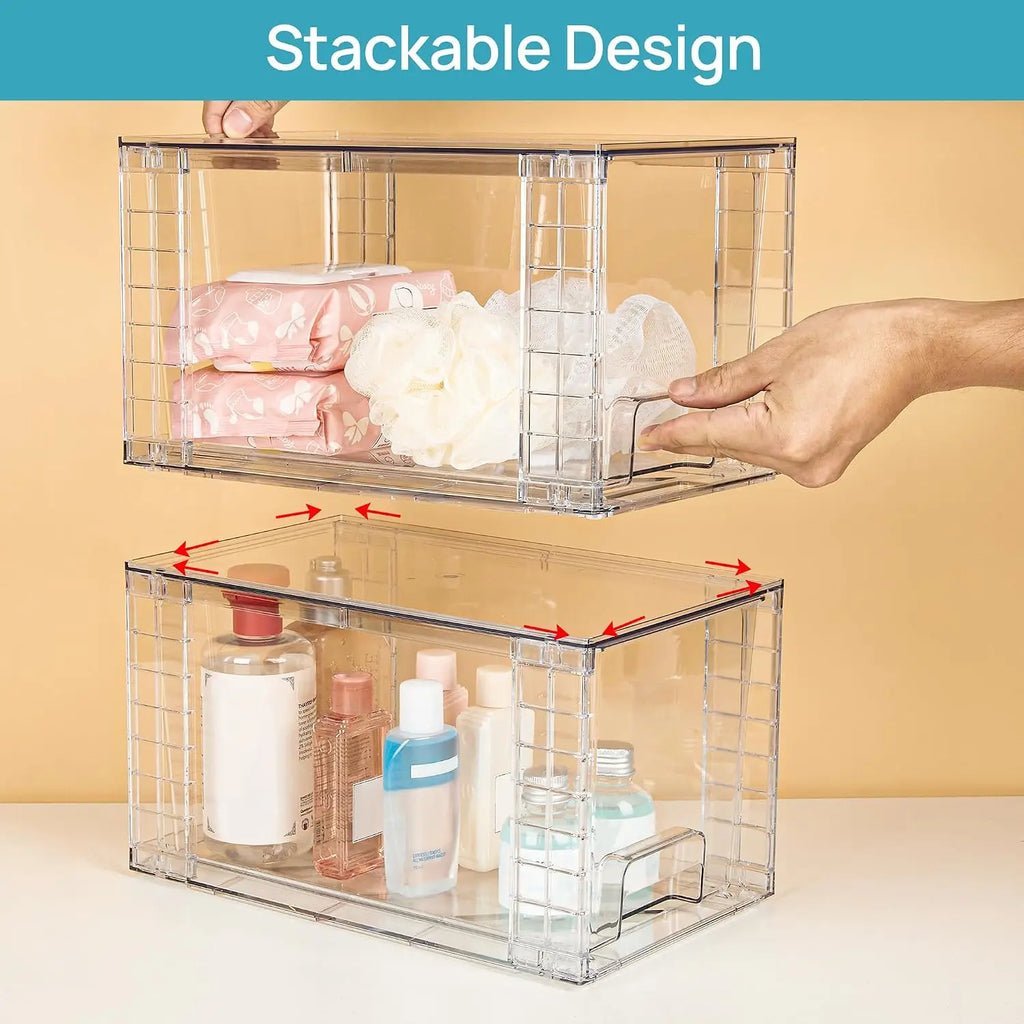 2026 New  Large Stackable Storage Drawers,Easily Assemble Acrylic Bathroom Closet Undersink Organizers And Storage,Plastic