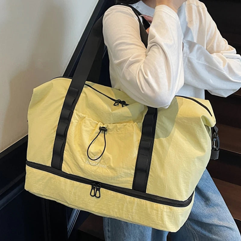 Large Capacity Travel Duffels Bag With Independent Shoe Compartment Travel Totes Suitable For Yoga Gym Storage Weekends Bags