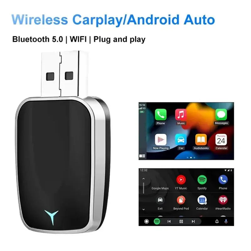 Universal 2026 2In1 Wireless Carplay Android Auto Adapter Plug And Play Connection For Nissan Vehicle