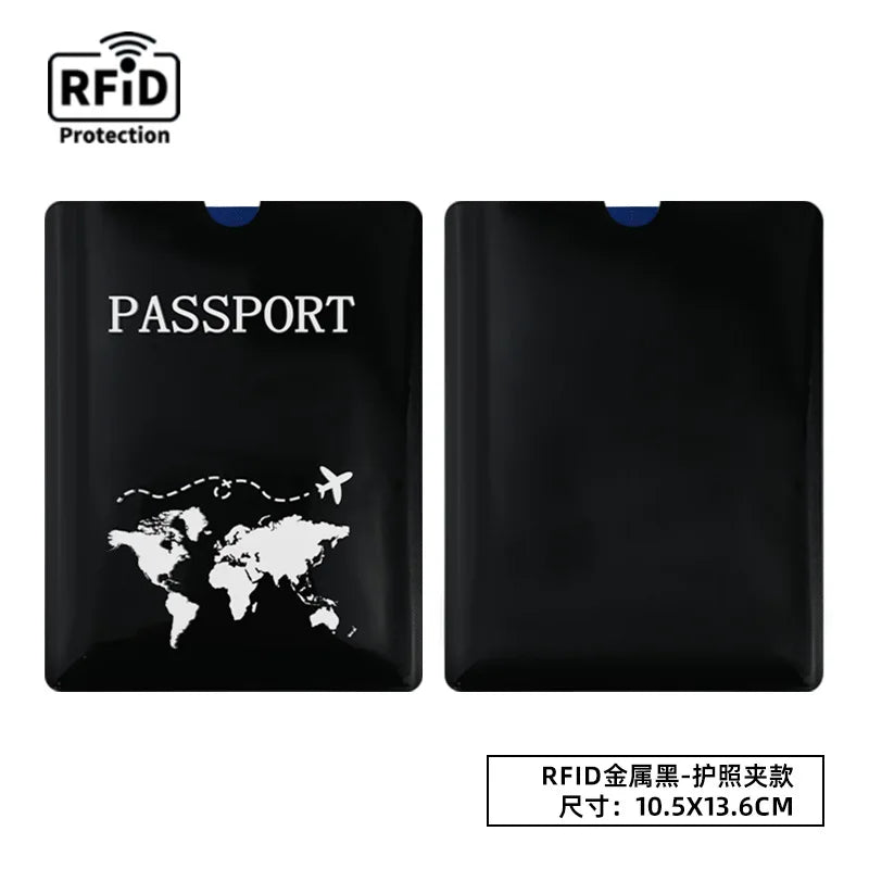 Anti Magnetic Passport Protective Cover Anti-theft Brush Aluminum Foil Passport Bag Rfid Cover for Passport