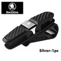 For Skoda Carbon Fiber Car Interior Sun Visor Sunglasses Clip Eyeglasses Holder Octavia A5 A7 RS Fabia Superb Rapid Karoq