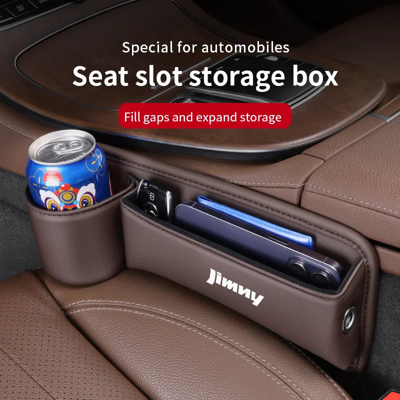 Car Storage And Finishing Leather Seat Gap Storage Box For Suzuki Jimny Auto Interior Chair Sewn Leather Storage Box Auto parts