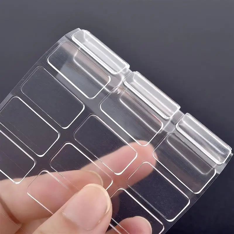 5Sheets Transparent Traceless Nail Art Jelly Double-Sided Tape For Adhesive Tab Fixed Item Supre Sticky Waterproof Breathable