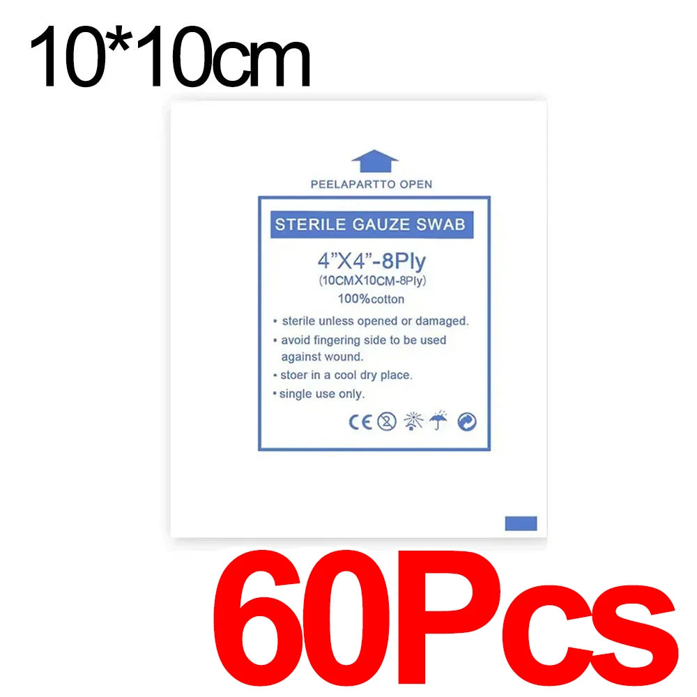 Medical Disposable Gauze Pads First Aid Gauze CompressIndividually Wrapped Gauze Sterile 3 Sizes Wound Care Compress Pads