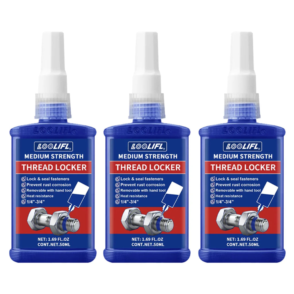 Loolifl243-271 Thread Locking Adhesive, Screw and Nut Sealant, Anti-Loosening, Anti-Vibration, Anti-Rust, Anaerobic Type 10G-50G, Removable and Non-Removable, Pack of Two