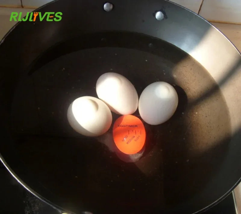 RLJLIVES 1Pc Egg Perfect Color Changing Timer Yummy Soft Hard Boiled Eggs Cooking Kitchen Eco-Friendly Resin Eggs Timer