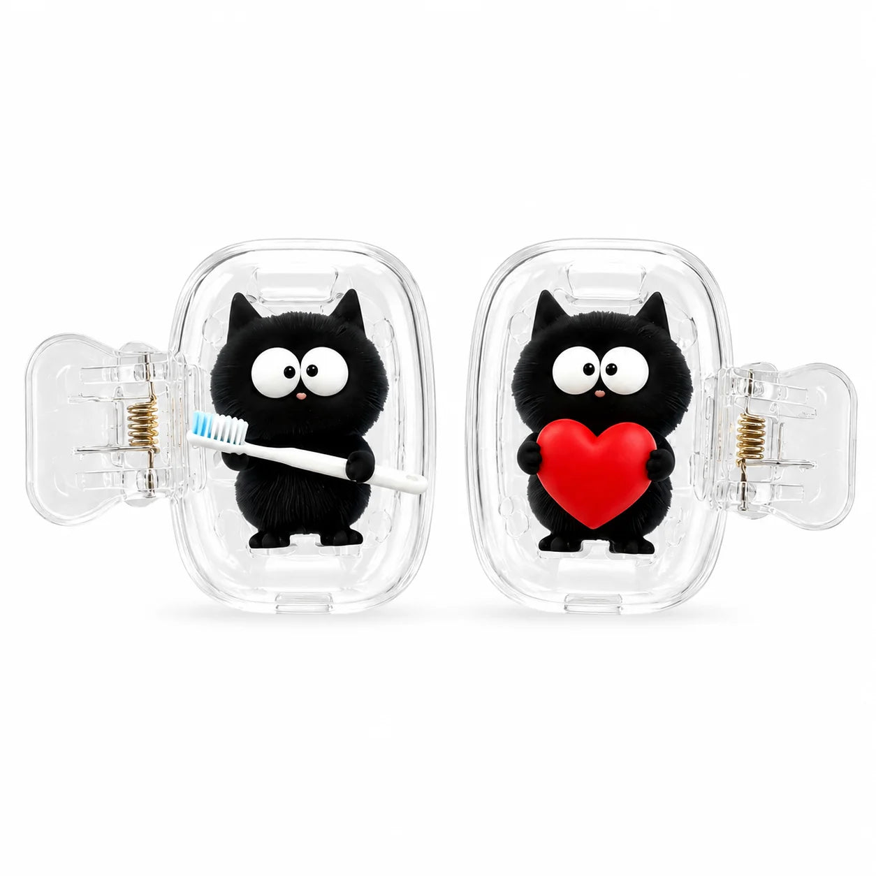 2pack Cute Black Cat Toothbrush Cover Dustproof Travel Toothbrush Head Cap Holder Clip Portable Bathroom Accessories Gift